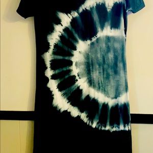Maxi tie dye hunter green cotton dress